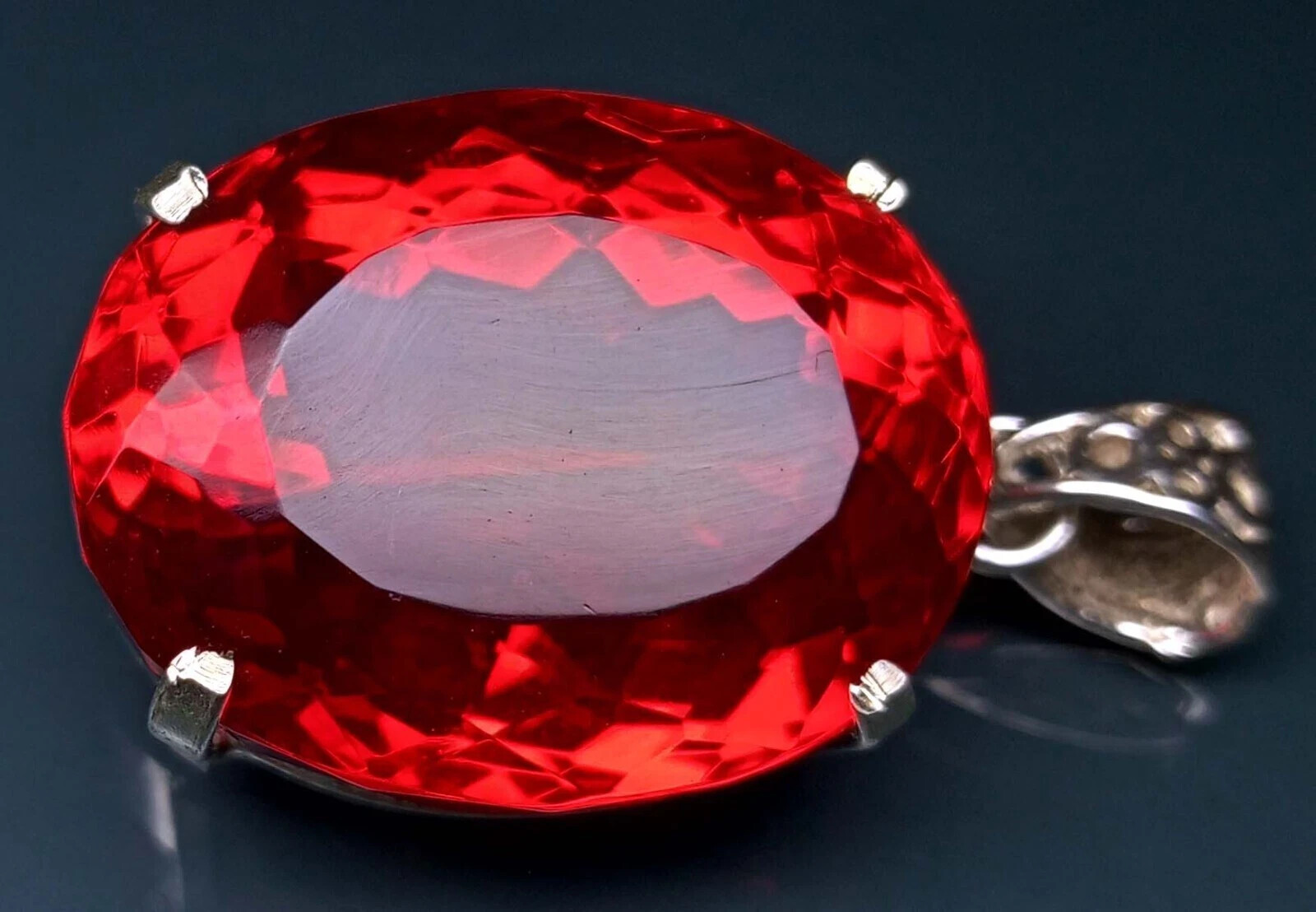 Oval Cut 112-114 Ct Pendant Red Topaz Locket Natural Gemstone Certified PD059