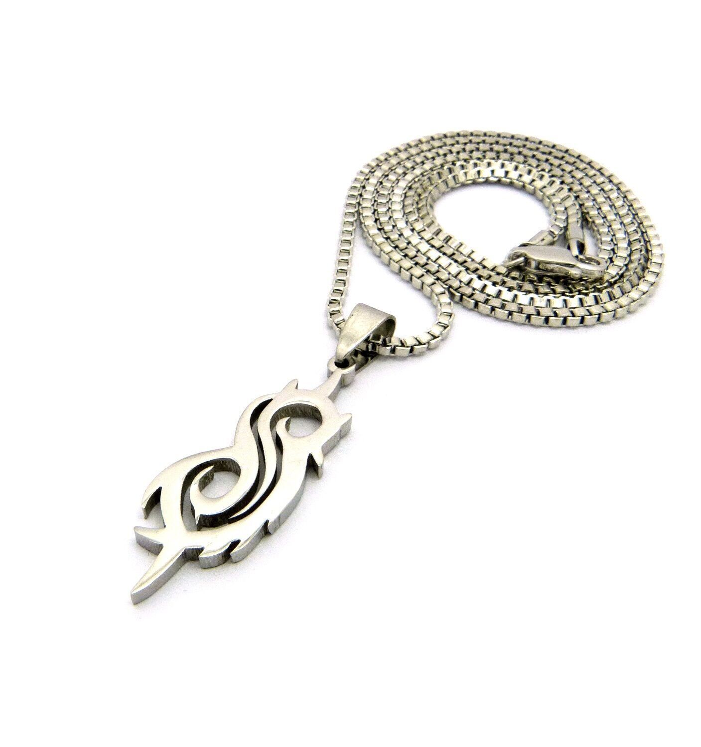 Hip Hop Stainless Steel Slipknot Pendant & 2mm 18″ 20″ 24″ Box Chain Necklace
