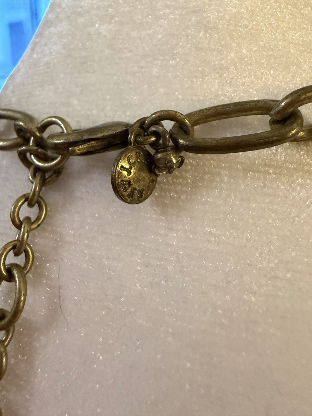 J.Crew Gold Tone Clear Crystal Cluster Statement Link Chain Necklace Adjustable