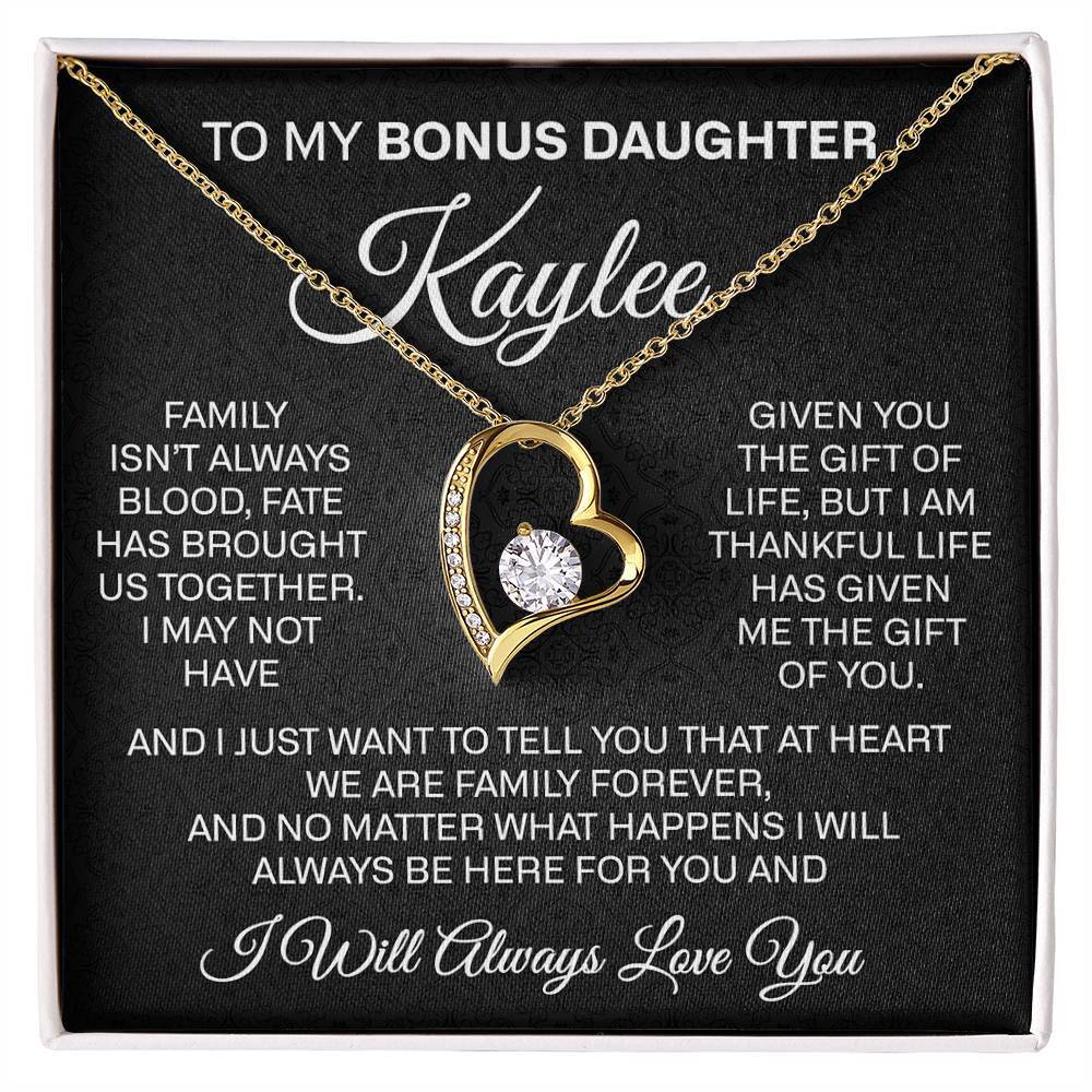 To My Bonus Daughter Forever Love Necklace, Bonus Daughter Jewelry Gift