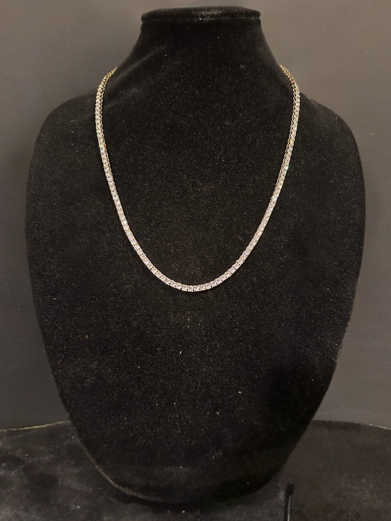 14k STAMPED 4mm Tennis Chain Necklace 70ct Lab Sim VVS1 Diamonds Heavy 54g+ GOLD