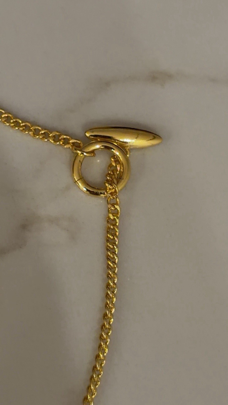 Gold Tone Loewe Chain Necklace Multiple Charms