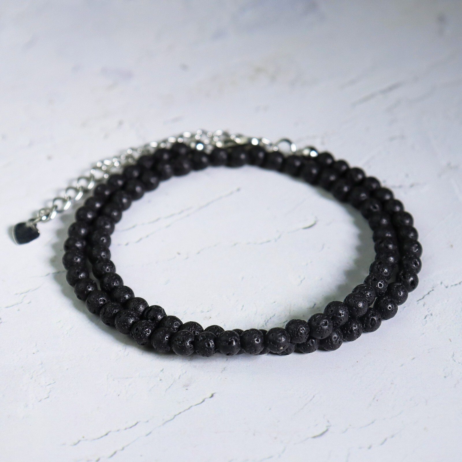 Lava Rock Choker Delicate Stone Beads Necklace Lava Crystal Dainty Choker