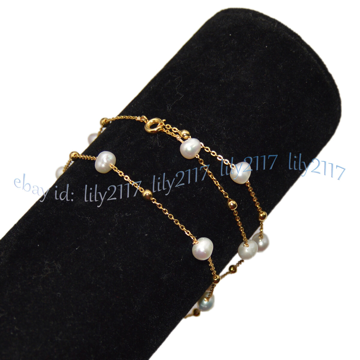 Real Natural 6-7mm White Freshwater Baroque Pearl Gold Chain Necklace 20/32”
