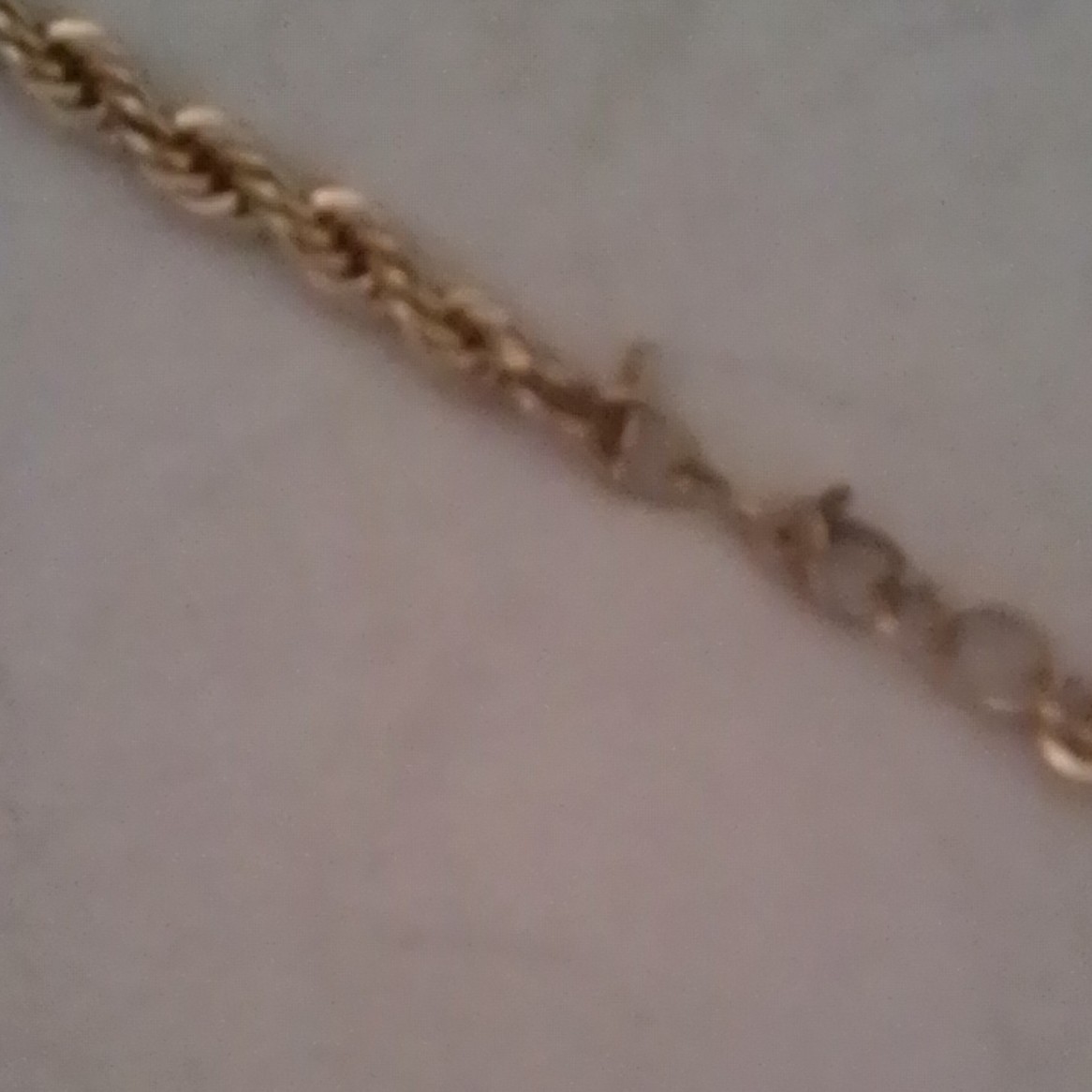 Gold Tone Metal Rope Chain Necklace with Clasp, No Stone