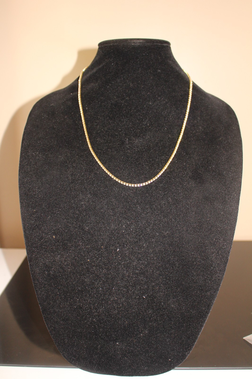 2mm Gold Tennis Chain Necklace 10ctw Lab Sim VVS1 Diamonds Heavy 12g+