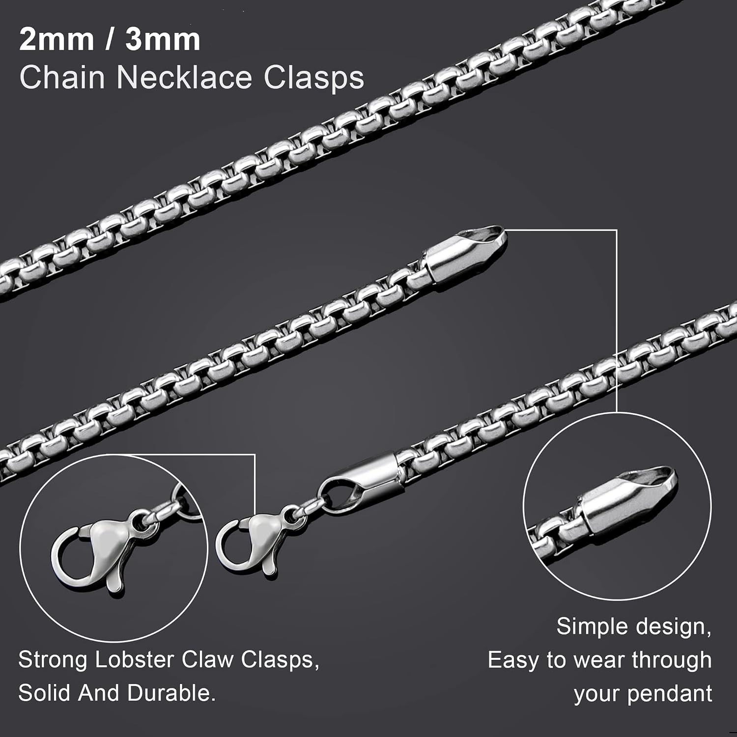 Gift-Ready 16-Inch Rolo Chain Necklace in Durable Stainless Steel – Unisex Style