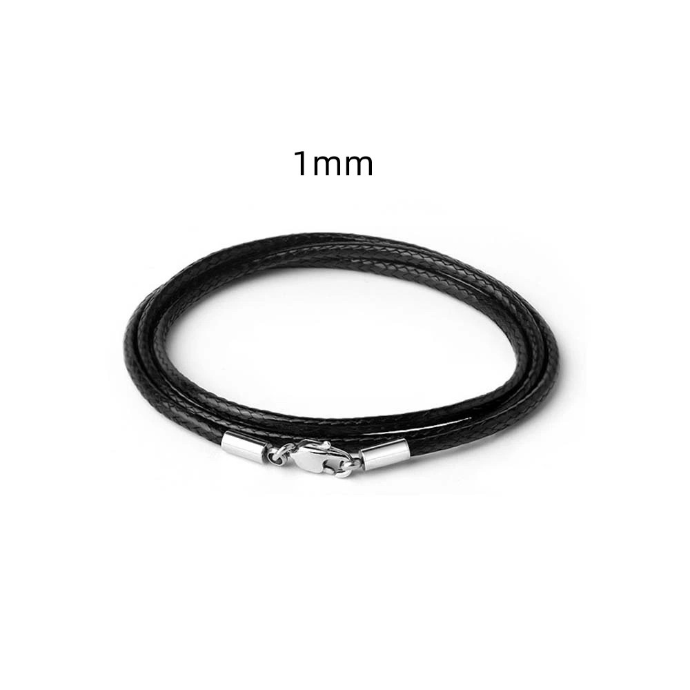 Braided PU Leather Necklace Cord Waxed Rope Stainless Steel Clasp Chain Men UK