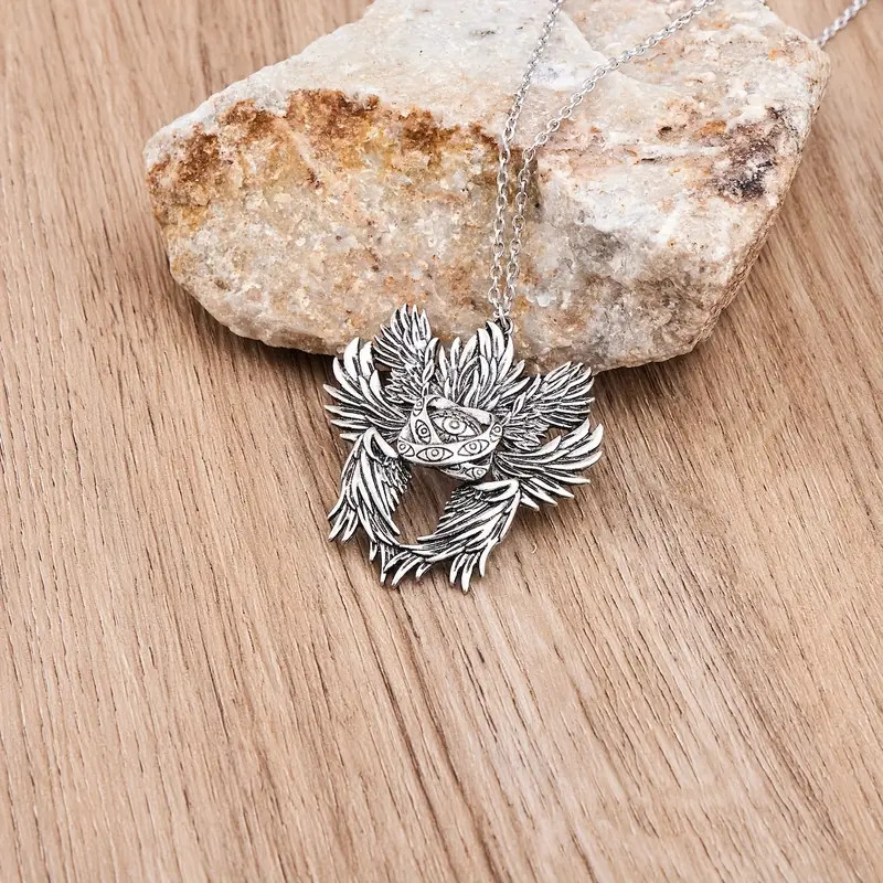 Evil-Eye Seraphim Jewelry Vintage Silver Look Nazar Hamsa Pendant Necklace