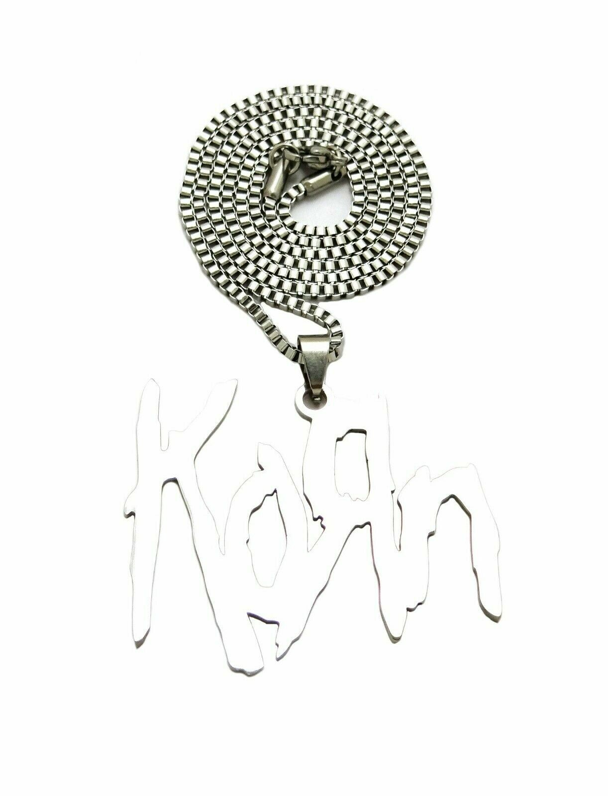 Metal Band Korn Stainless Steel Pendant & 2mm 18″ 20″ 24″ Box Chain Necklace