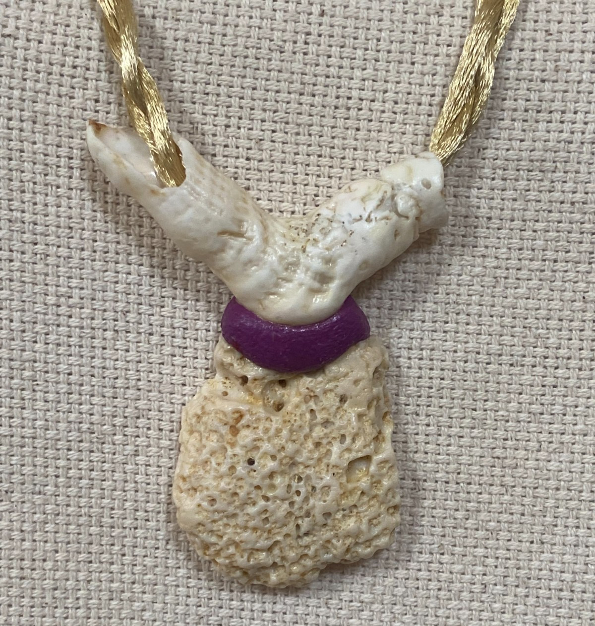 Handcrafted Coral Pendant Necklace – Adjustable Satin Cord with Dancing Figure