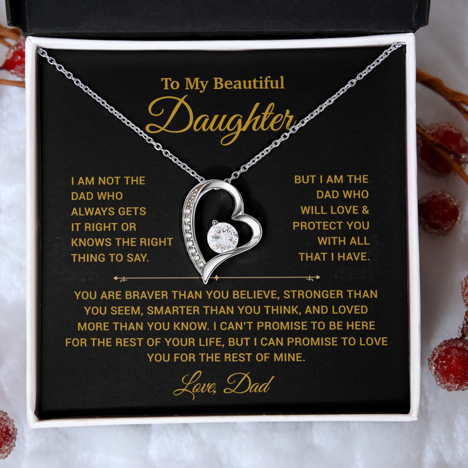 To My Daughter Necklace, Gift for Daughter from Dad, Father Daughter Necklace