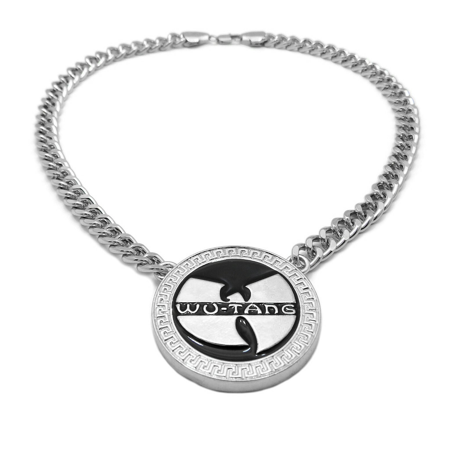 Silver PT Large WU TANG Pendant & 9mm 18″ 20″ 24″ Cuban Chain Hip Hop Necklace