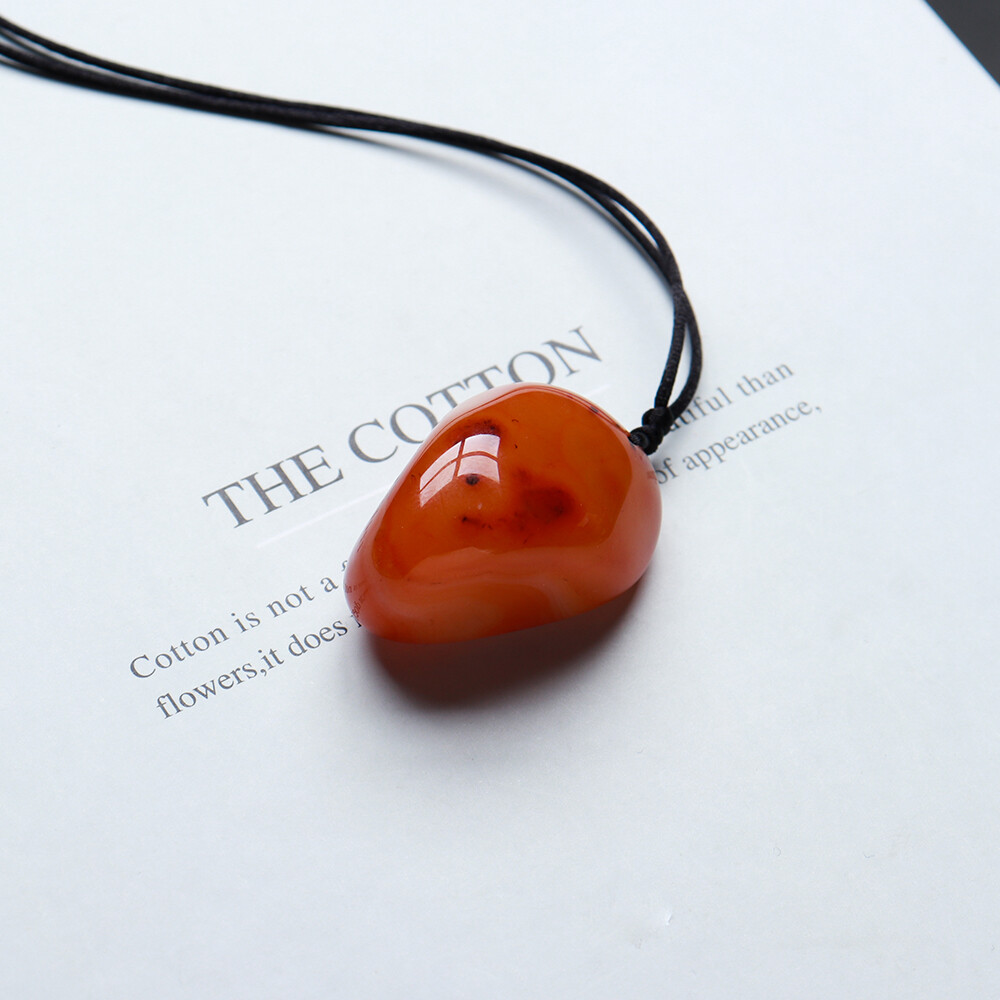 Natural Red Agate Crystal Stone Ornaments Pendant Jewelry Necklace(Random Shape)