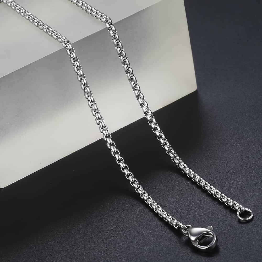 2/3/4/5mm Womens Mens Stainless Steel Round Box Chain Necklace 18inch-24inch