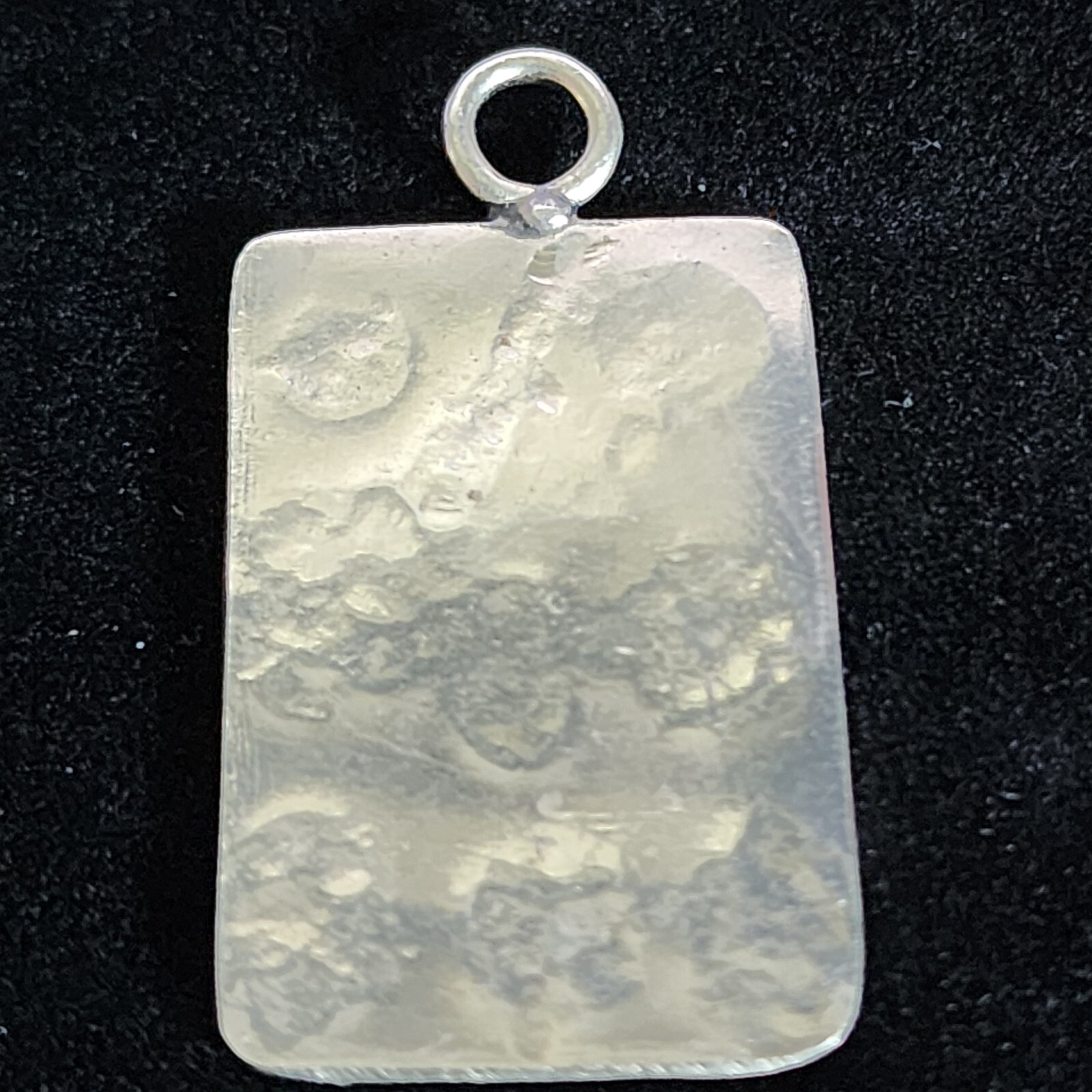 Stainless Steel Dog Tag Necklace Pendant w/Engraved Symbols Unique Hand Tooled