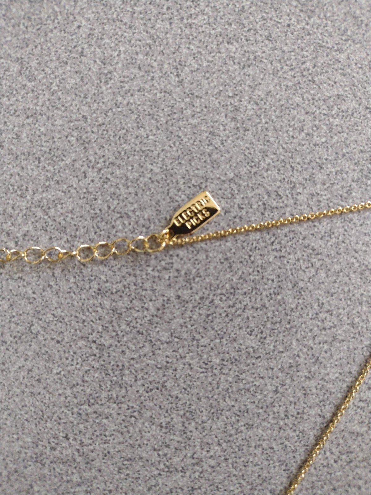 Electric Picks The One Necklace 14k Gold Plated 16″ with 6mm Crystal