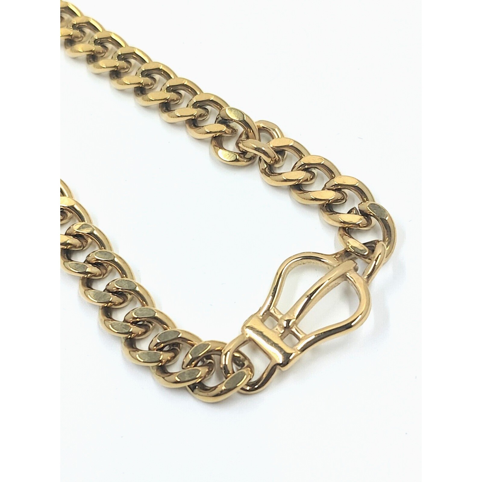 14 Inch Gold Plated Titanium Buckle Connector Chain Necklace with 2″ Extender