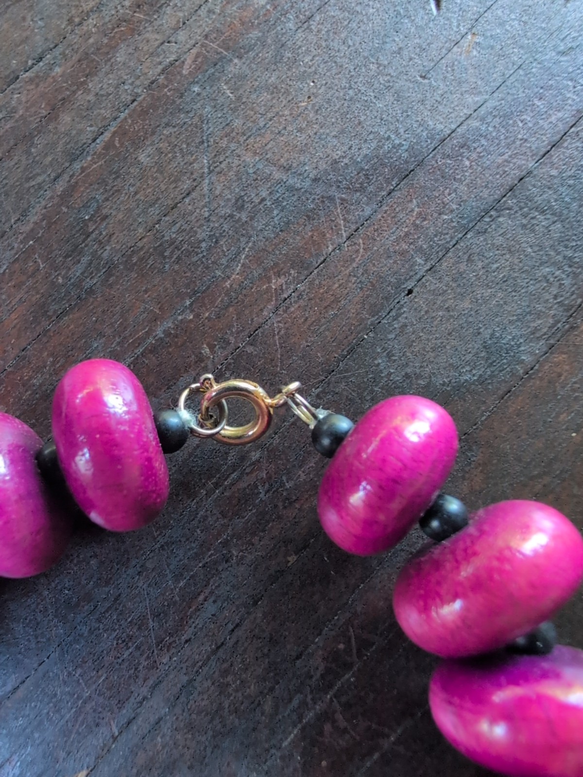 Multicolored Wooden Beaded Necklace 16″in /40cm