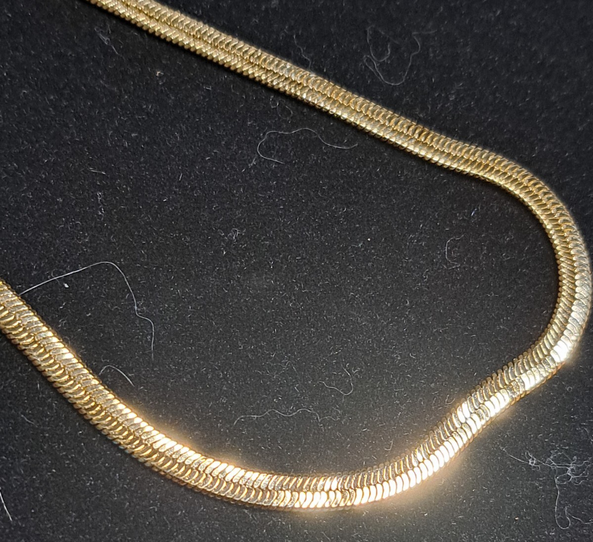 *14k* Marked GOLD PLATED 5mm Herringbone Necklace Chain 20″ *MADE IN ITALY* A896