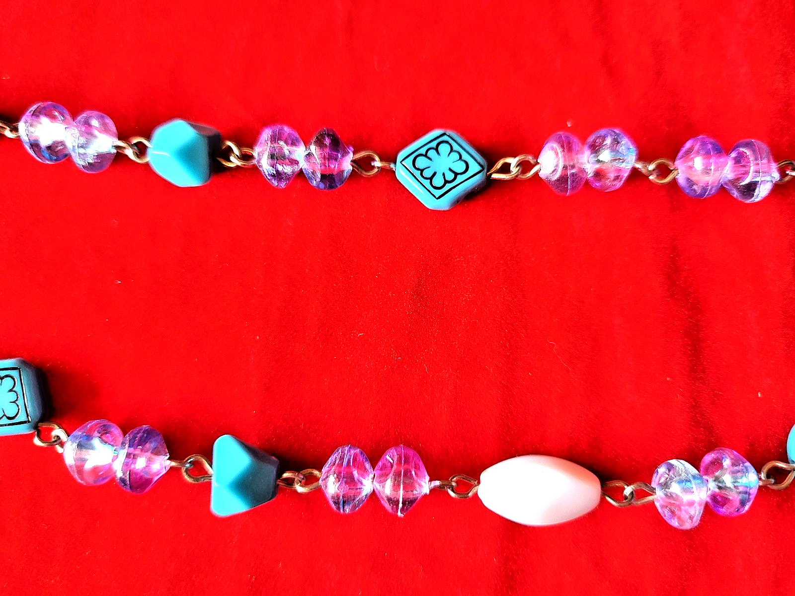 Lot of 5 Beaded Womens Fashion Necklaces w/ Various Material & Lengths-See Desc.