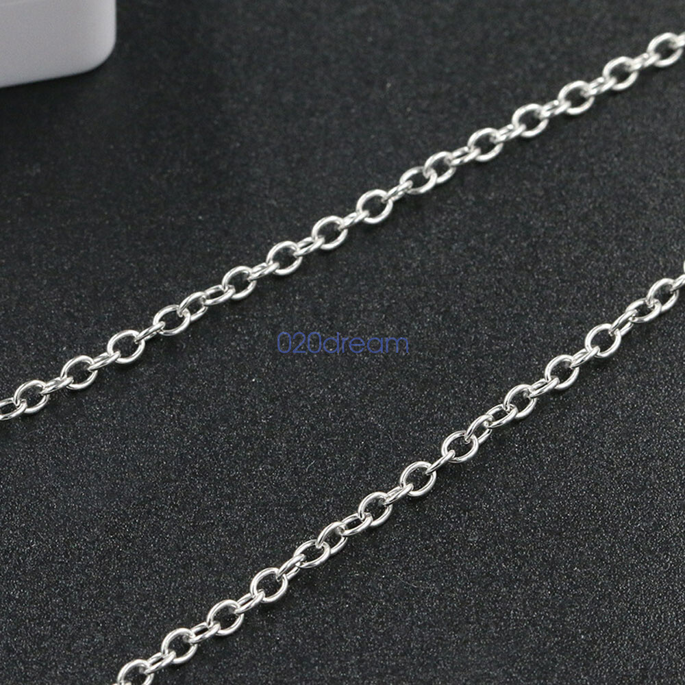 Real Solid 925 Sterling Silver Necklace 1.5mm Trace Chain 14-26″ inches Stamped