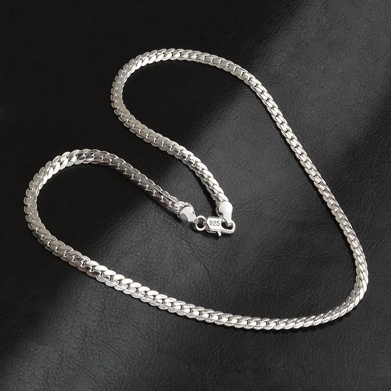 20-60cm 925 Sterling Silver Luxury Brand Design Noble Chain Necklace