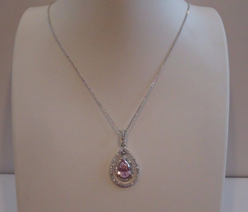 925 STERLING SILVER PENDANT NECKLACE OPEN TEAR DROP W/ACCENTS/SIZE 32MM BY 17MM