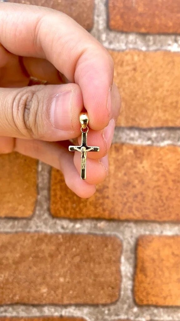 Jesus Crist Cross 14K Pendant GF Charm Jewelry Gifts Catholics For Adults Kids