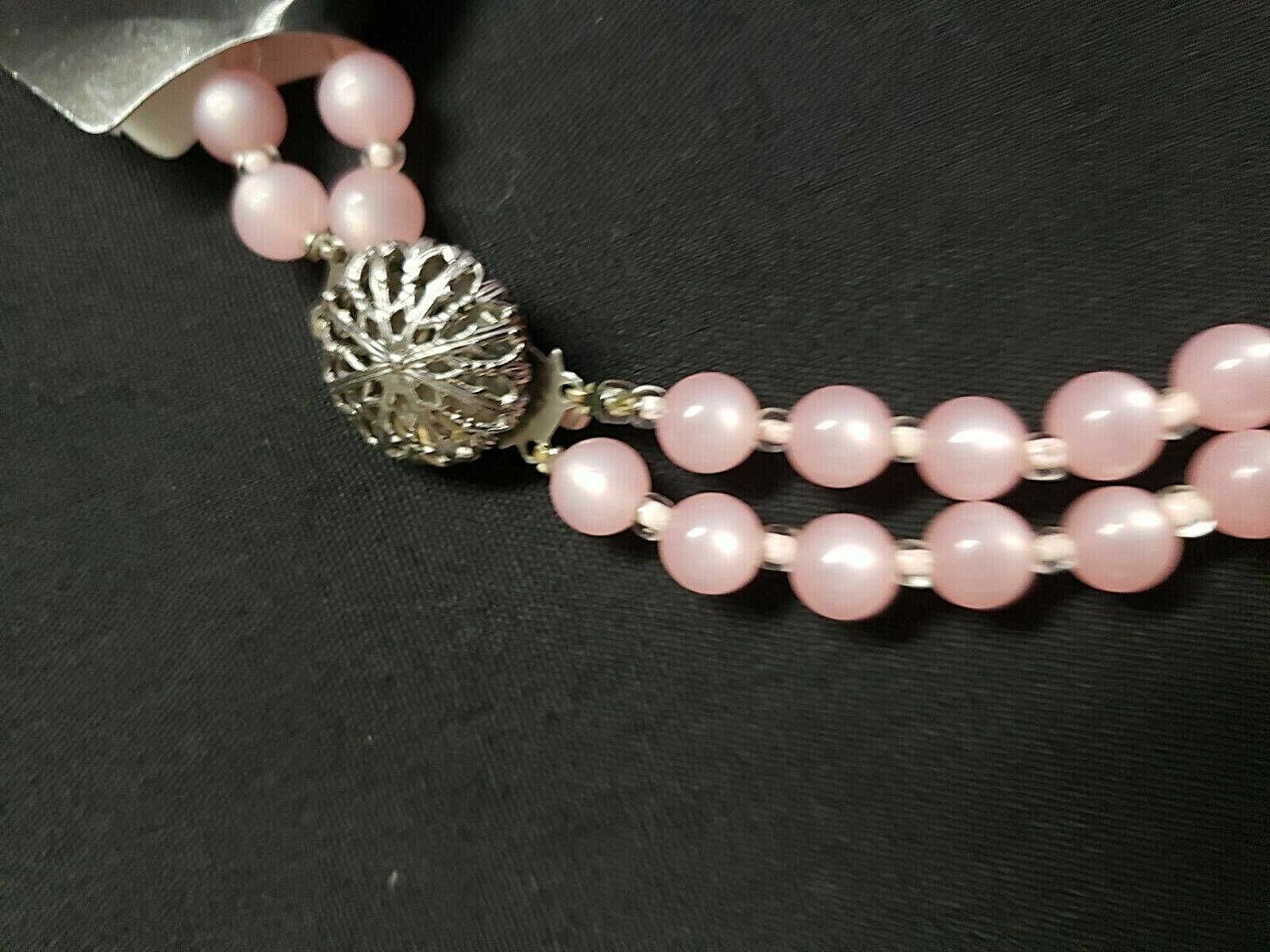 Lot of 3 Necklaces of flowers and imitation pearls, with Beautiful Ornaments