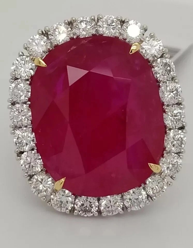 8.00 Ct Natural Ruby Diamond Engagement Wedding Ring 14K Solid White Gold