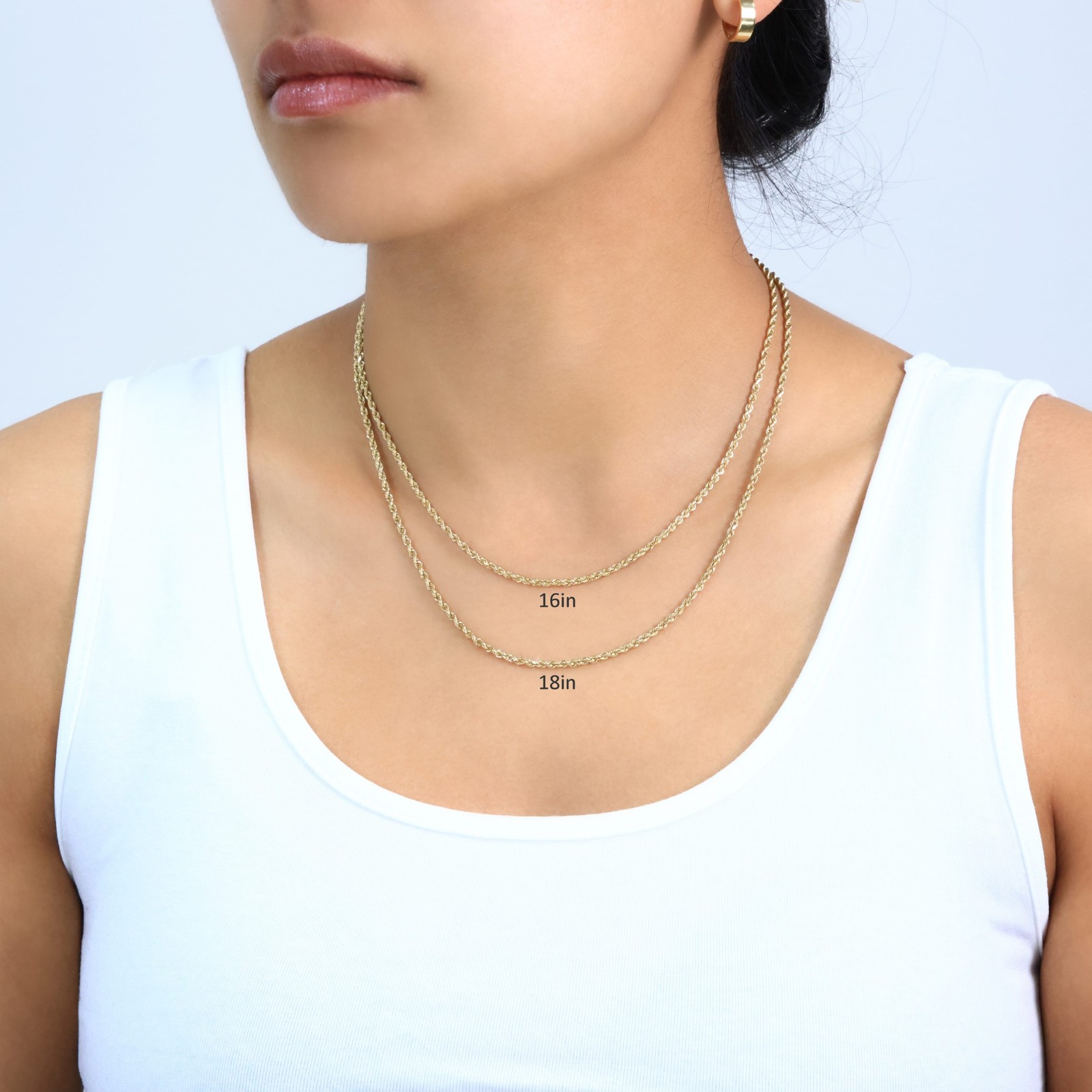 10K Yellow Gold 2mm-7mm Diamond Cut Rope Chain Necklace Men Womens 16″- 30″