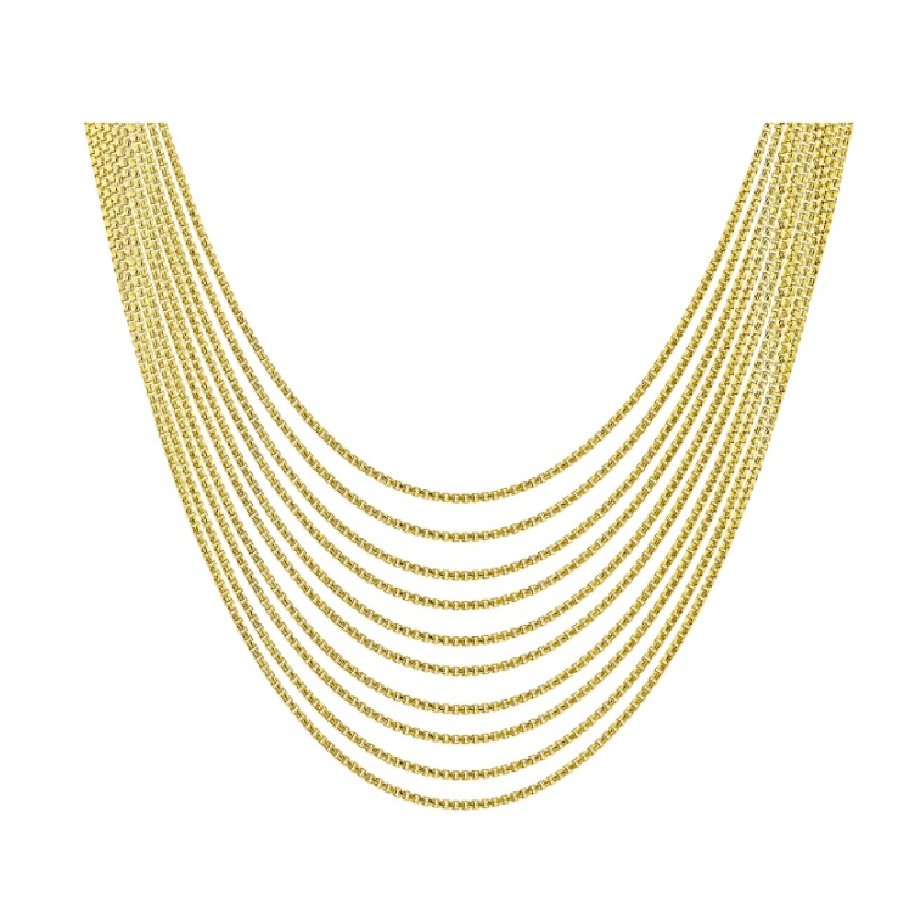 18K Yellow Gold Filled Lead/Tarnish-Free 2mm30inch Long Shiny Box Chain Necklace