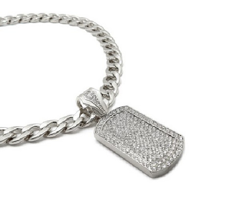 Famous Hip Hop Style Fashion Out Bling Dog Tag Pendant For Men’s