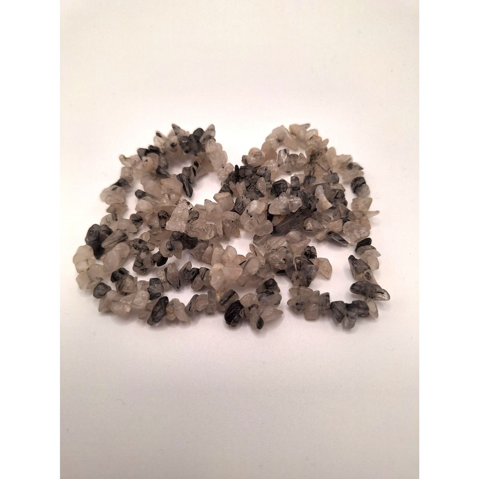 Stone chip neckless endless black white grey natural 36 inches