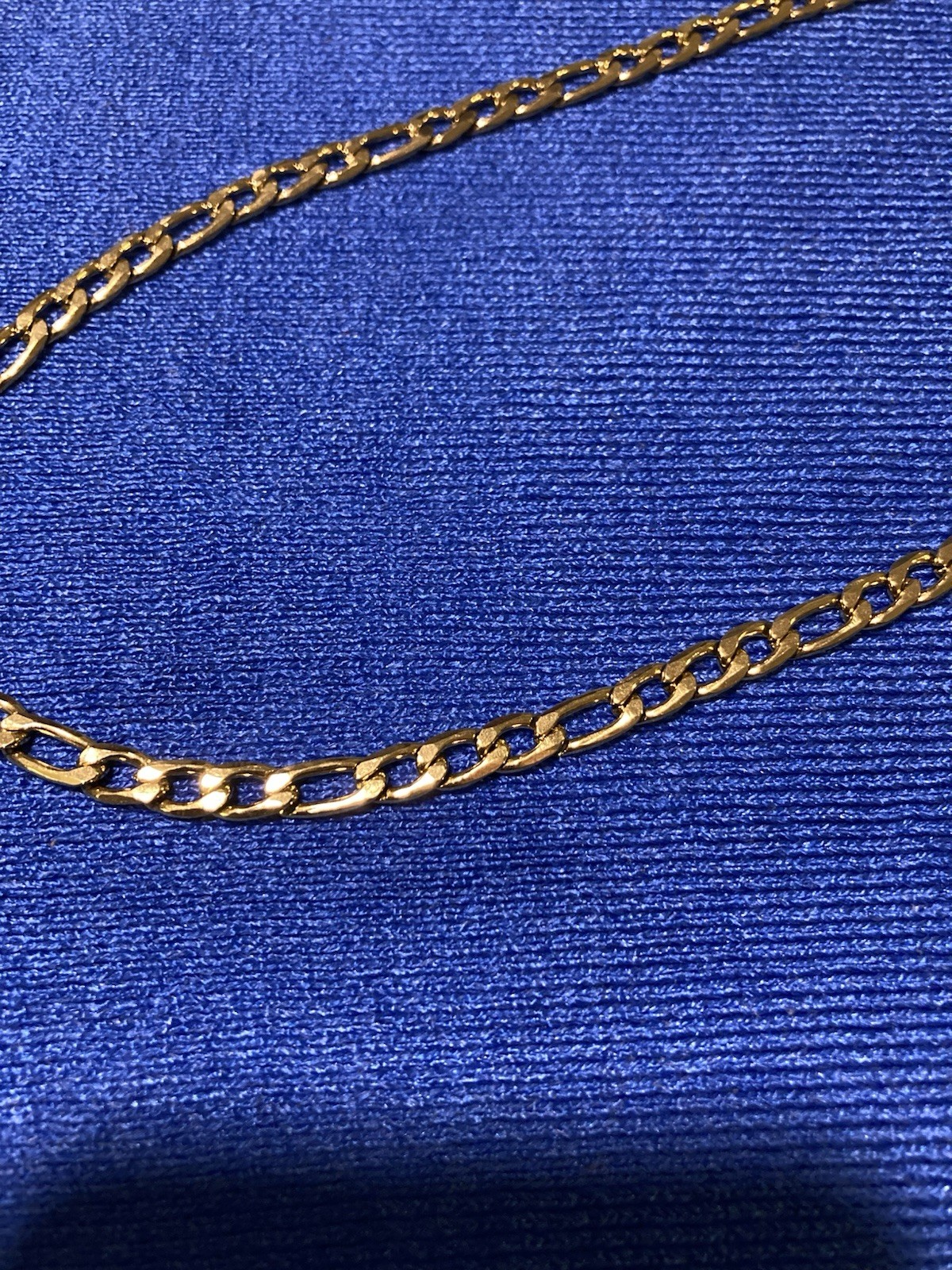 Harlembling 14k Gold Plated Figaro Necklace 5mm Width, 22 Inch Length w Pouch