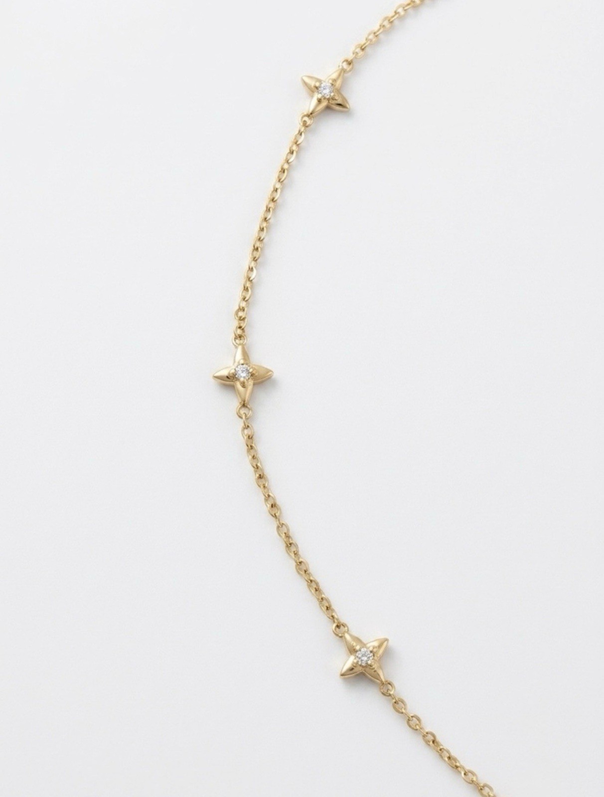 14K Gold Plated Star Station Necklace with CZ | Dainty Celestial Jewelry