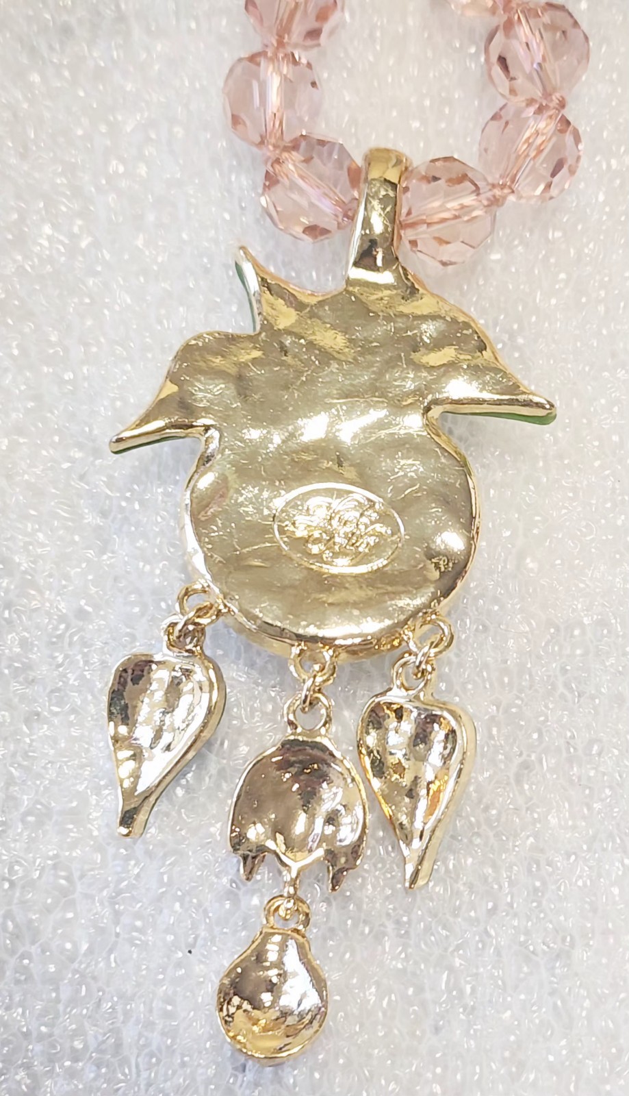 Kirks Folly Signed Moon Face Ladybug Strawberry Flower Dangle Pendant C343
