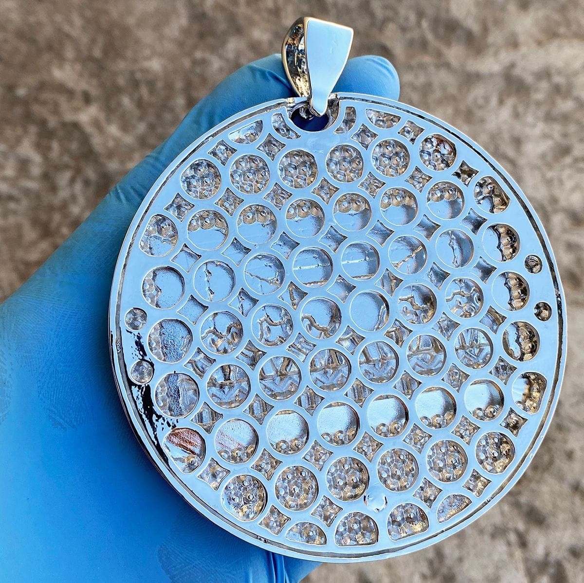 Men’s Huge The Last Supper Iced CZ Pendant Silver Tone Big Hip Hop Medallion