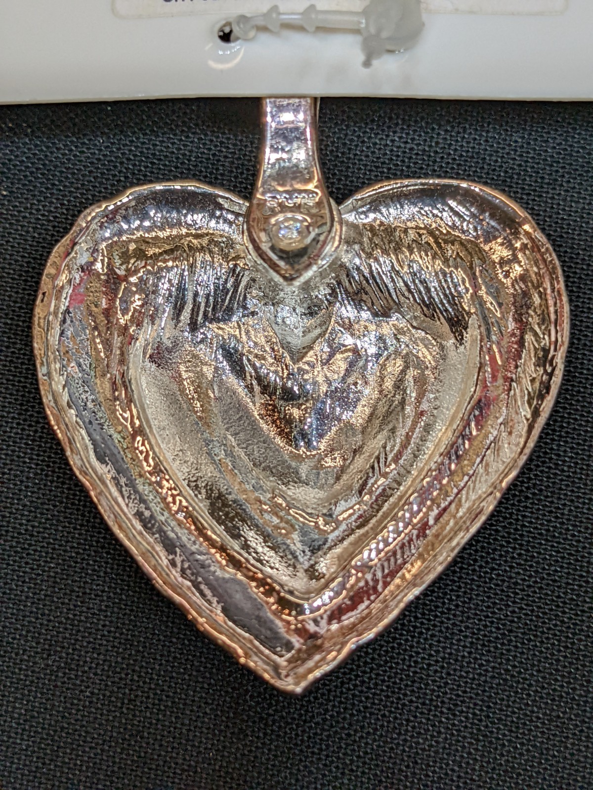 Wearable Art By Roman Silver Tone Rhinestone Heart Pendant Enhancer Charm NWT