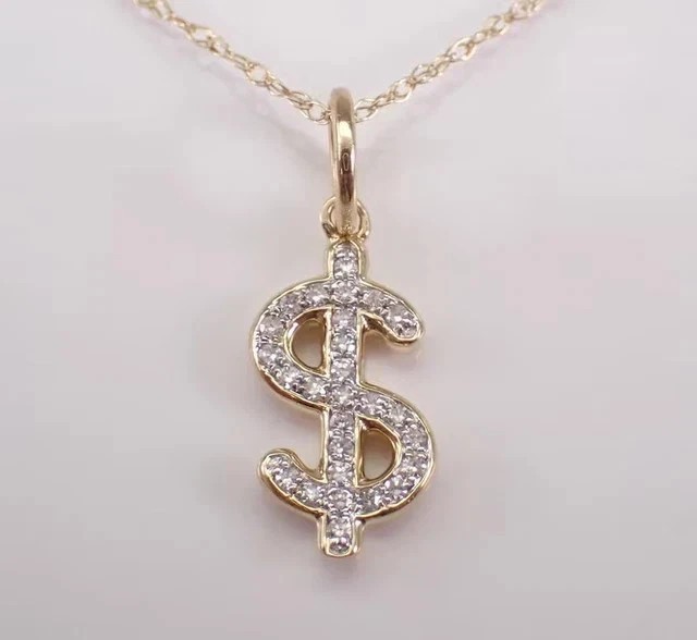 2Ct Round Cut Simulated Diamond Women’s Dollor Pendant In 14K Yellow Gold Plated