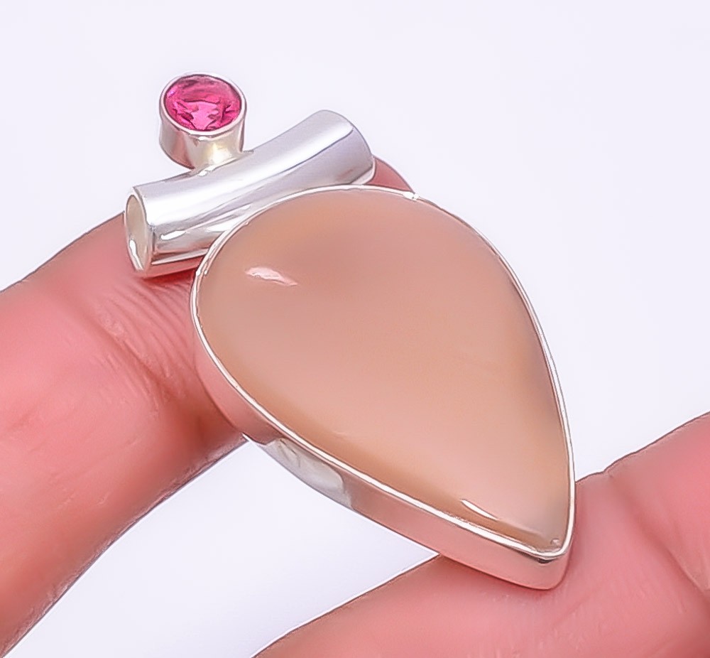 Moonstone – Sri Lanka 925 Sterling Silver Pendant 1.56″ P972926, Christmas Gift