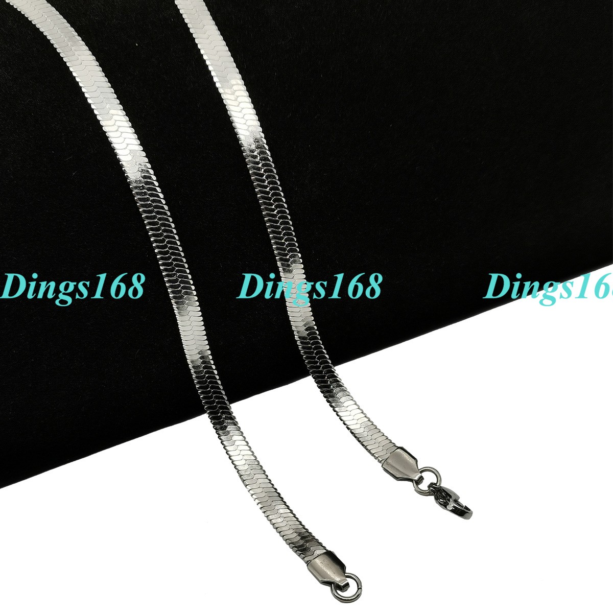 DesignerInspired 18K White Gold Filled 22″ 3mm Italian Flat Snake Chain Necklace