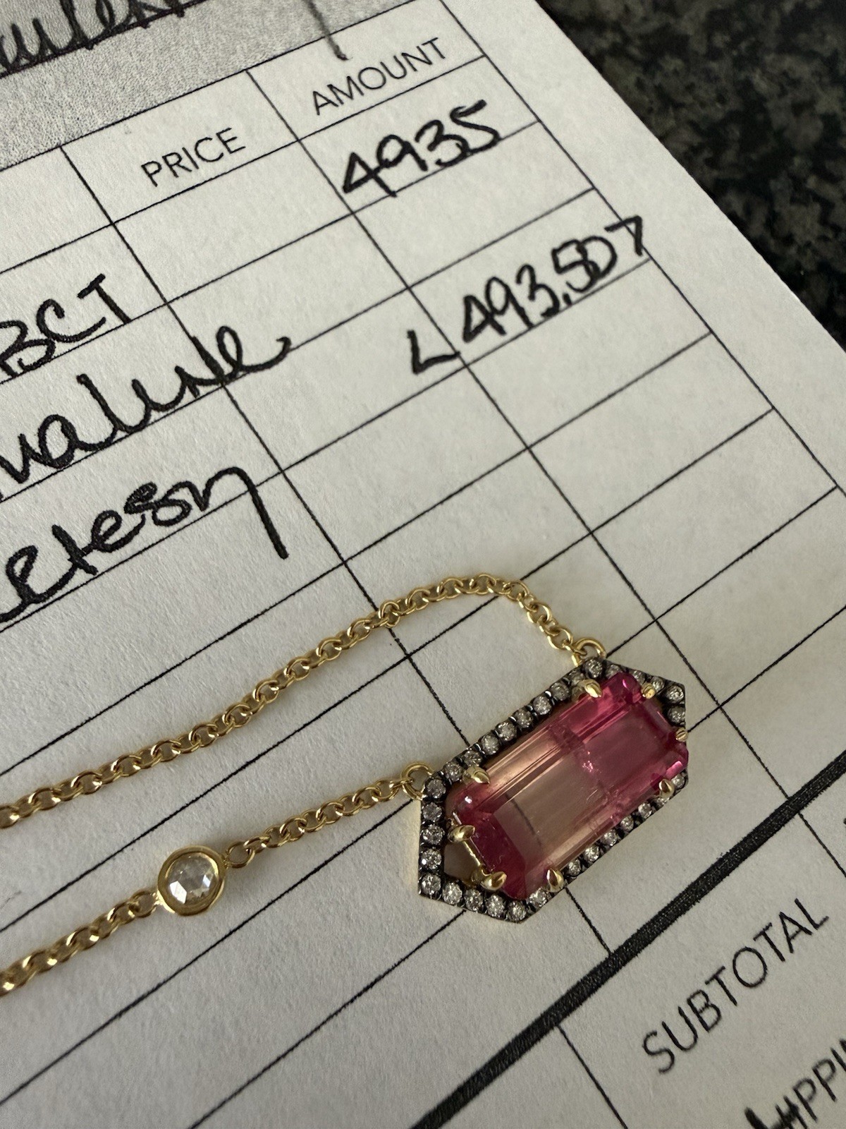 Jemma Wynne 18kt Solid gold Bi Color Tourmaline Necklace Ylang23
