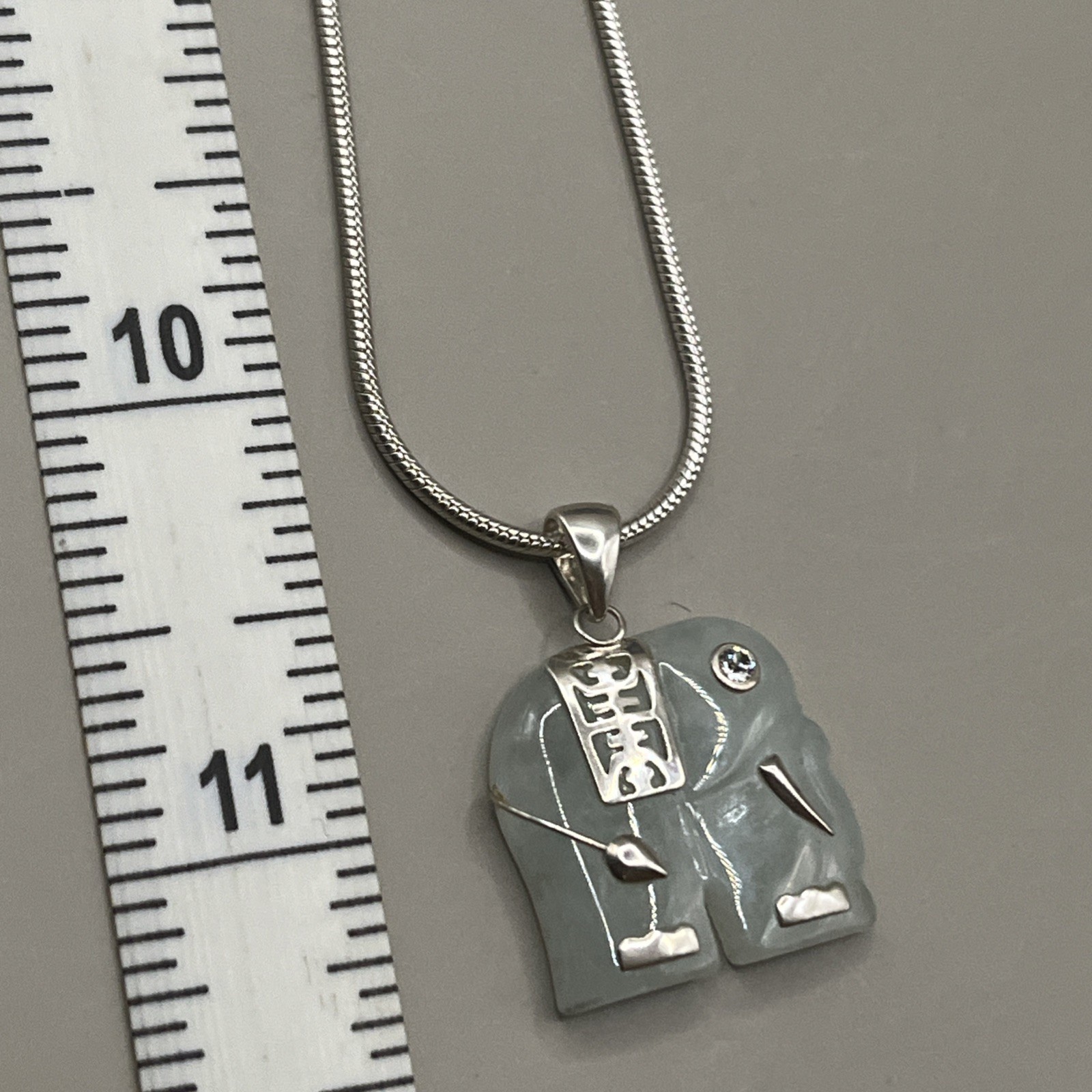 925 Sterling Silver Elephant Harmony Pendant Necklace AVON