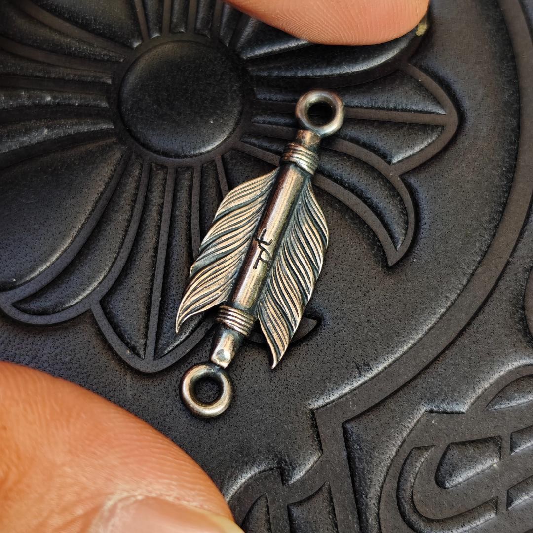 Indian-Style Feather Accessory, SV925 Silver.