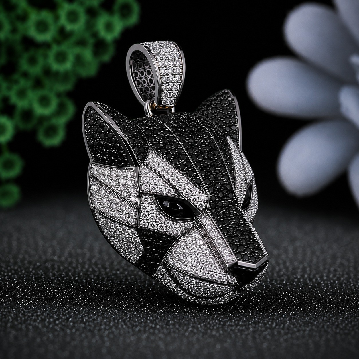 Panther Head Moissanite Pendant 925 Sterling Silver Black Diamond Hip Hop Charm