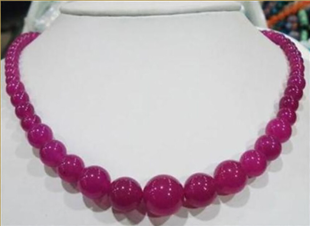 Natural 6-14mm Rose Red Alexandrite Gemstone Round Beads Necklace 18-48″