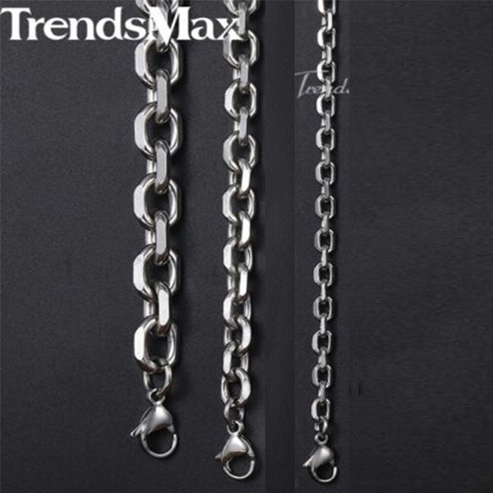 USA Stock 3MM Mens Chain Silver Stainless Steel Cable Anchor Necklace 26 inches