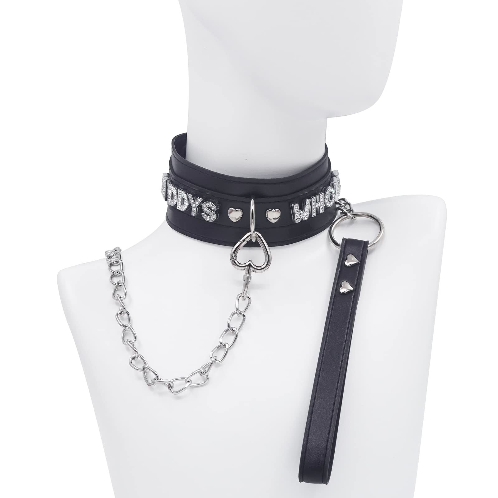 paloli Black Leather Choker Collar for Women Punk Leash Neck Choker Necklace …